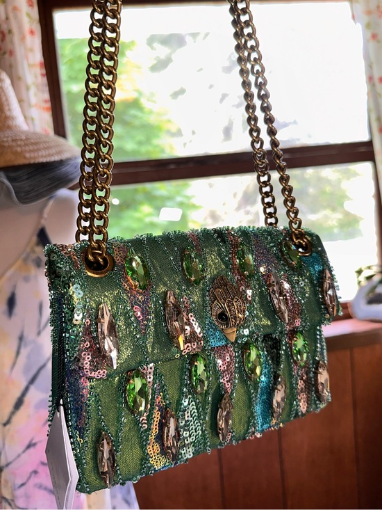 Kurt Geiger Handbags - Kurt Geiger • Ornate Green Beaded & Sequin Mini Kensington